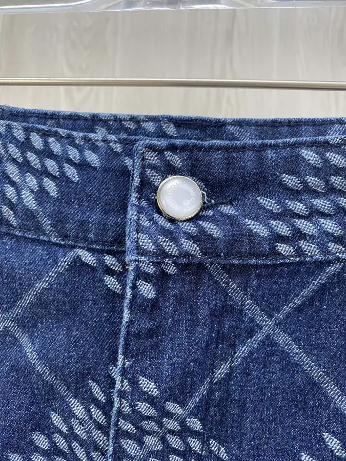 V25ss Diamond Pattern Workwear Pocket Denim Shorts