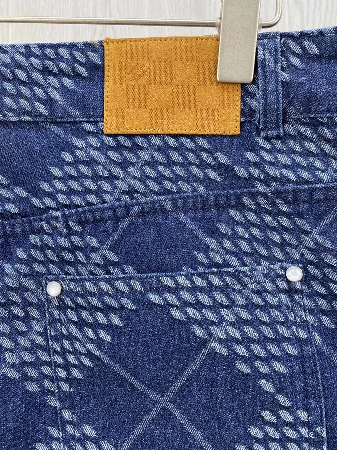 V25ss Diamond Pattern Workwear Pocket Denim Shorts