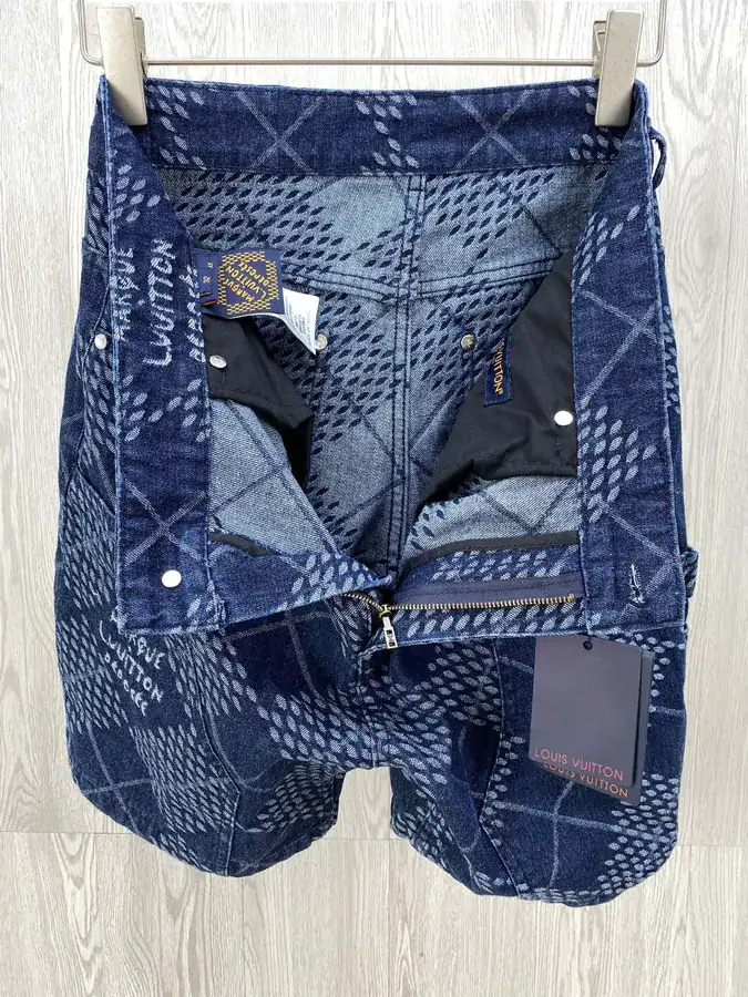 V25ss Diamond Pattern Workwear Pocket Denim Shorts