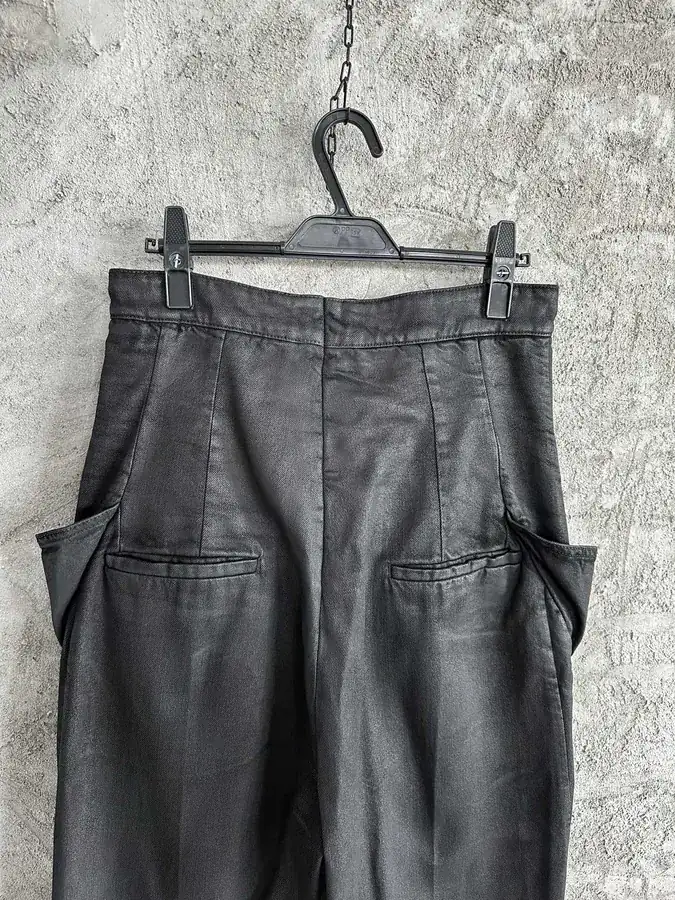 Rick Owens 2024SS Autumn Winter Runway Limited Edition Wax Denim High Waist Wide Leg Trousers