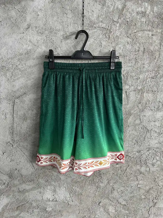 CASABLANCA 2024SS Green Jacquard Silk Shorts
