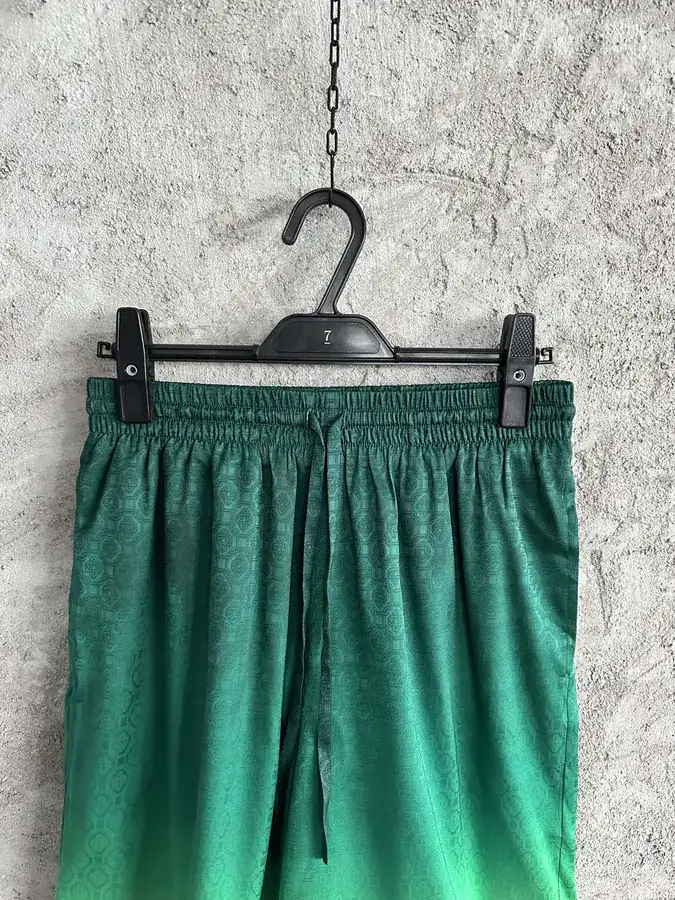 CASABLANCA 2024SS Green Jacquard Silk Shorts