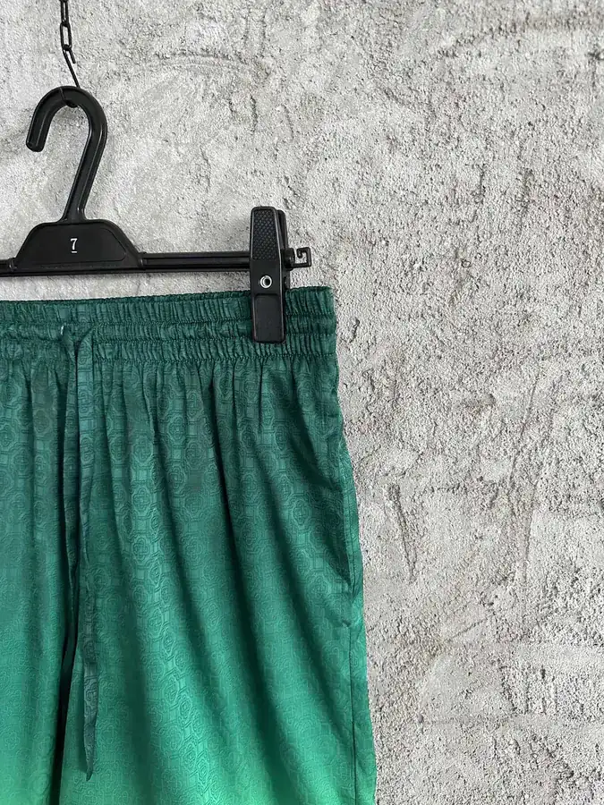 CASABLANCA 2024SS Green Jacquard Silk Shorts