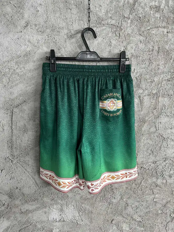 CASABLANCA 2024SS Green Jacquard Silk Shorts