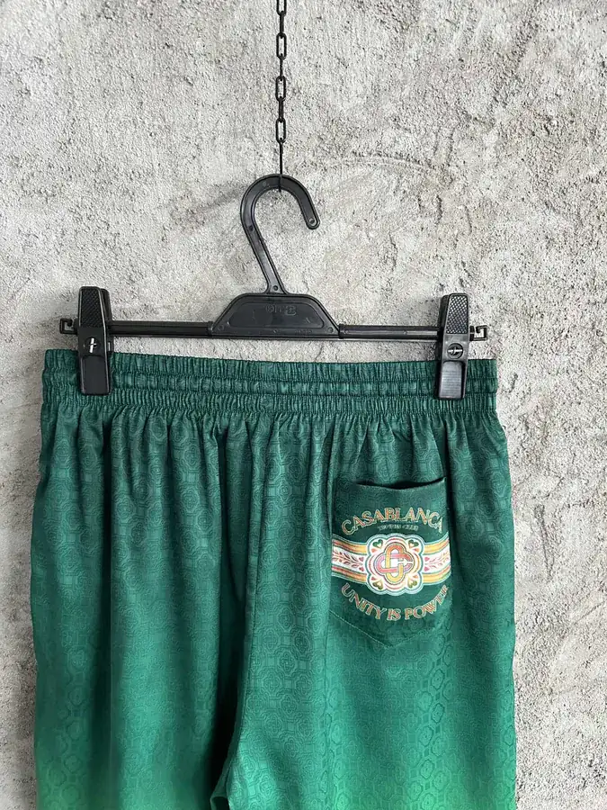 CASABLANCA 2024SS Green Jacquard Silk Shorts