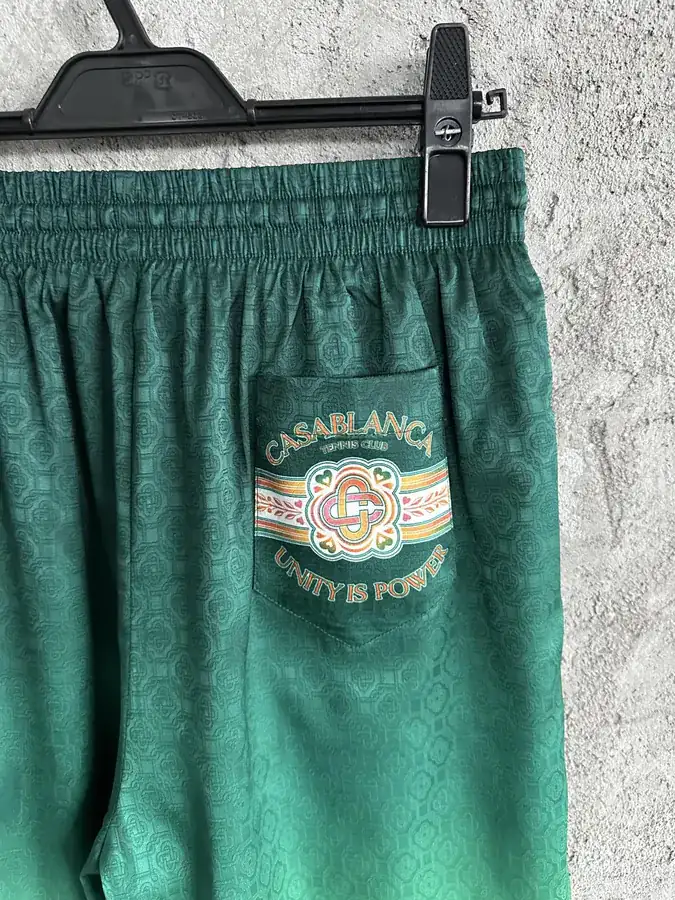 CASABLANCA 2024SS Green Jacquard Silk Shorts