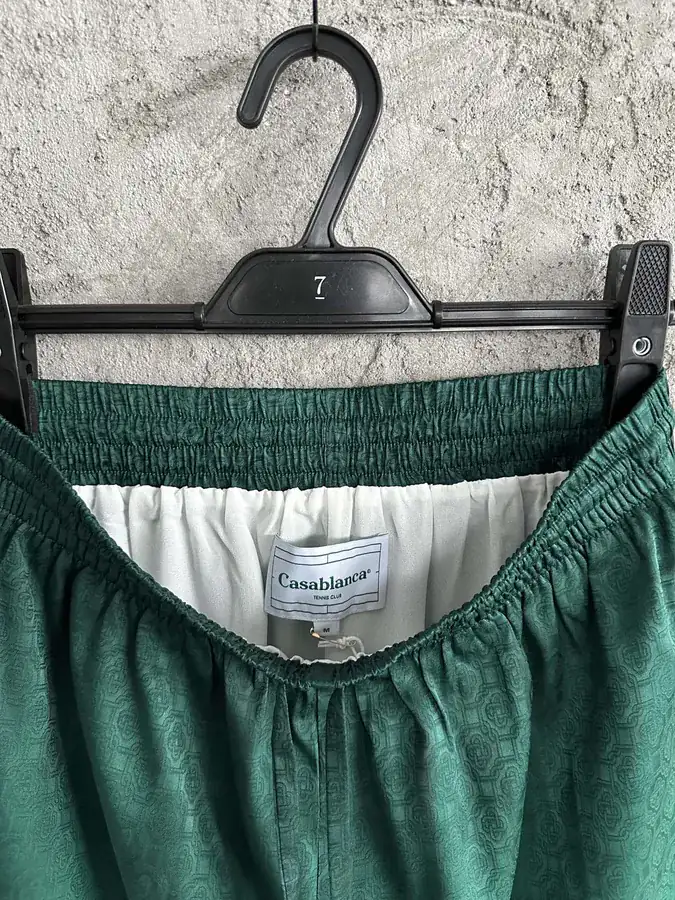 CASABLANCA 2024SS Green Jacquard Silk Shorts