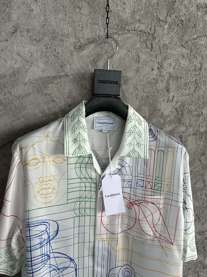CASABLANCA 2024SS Silk Shirt with Sketch Pattern