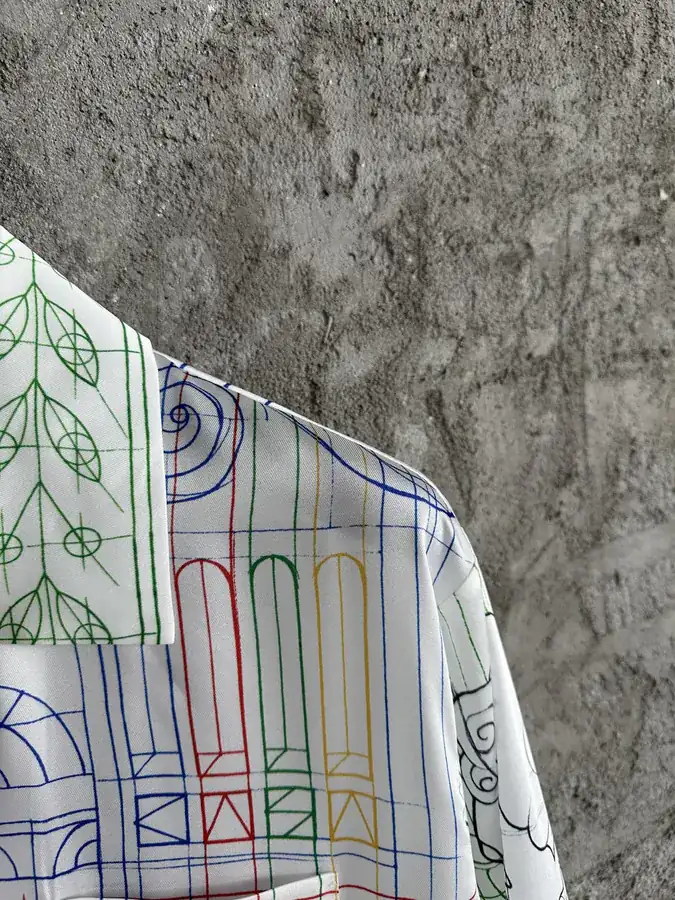 CASABLANCA 2024SS Silk Shirt with Sketch Pattern