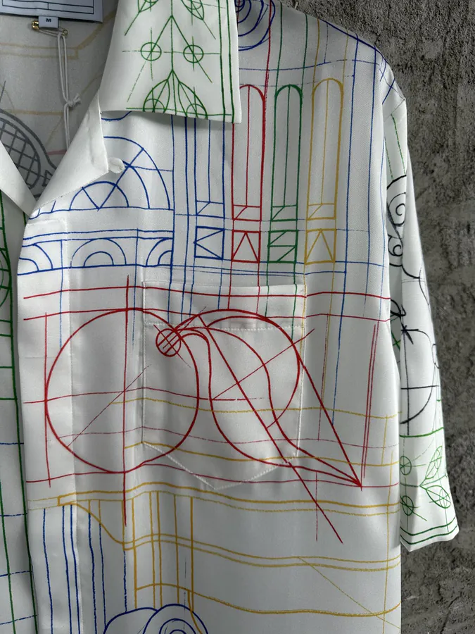 CASABLANCA 2024SS Silk Shirt with Sketch Pattern