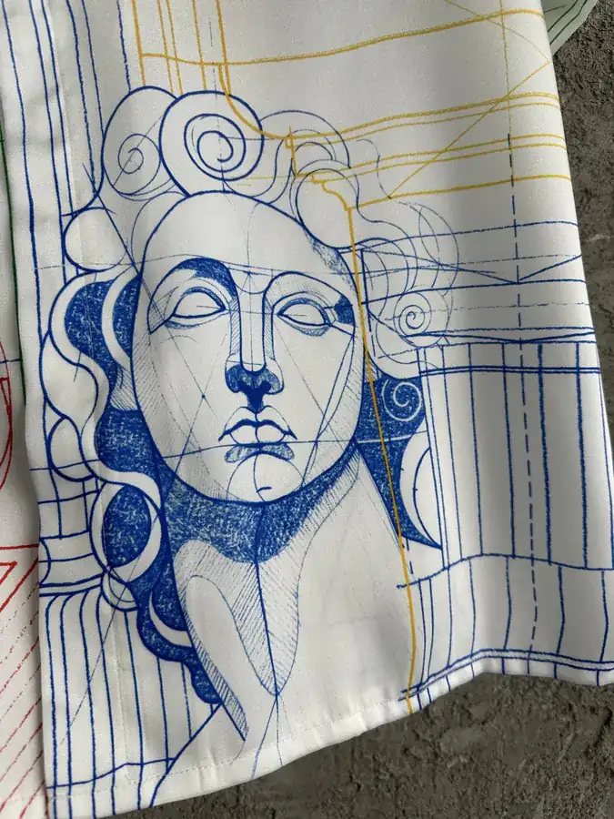 CASABLANCA 2024SS Silk Shirt with Sketch Pattern