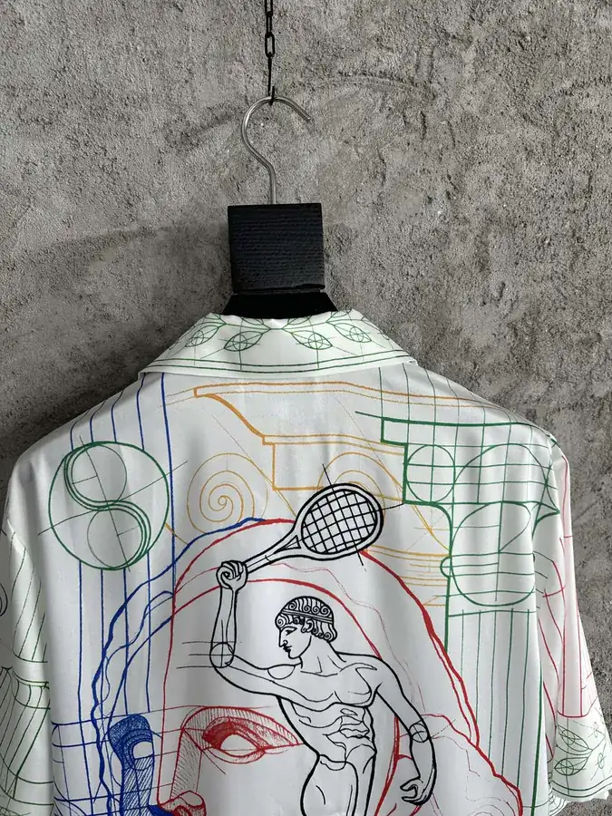 CASABLANCA 2024SS Silk Shirt with Sketch Pattern