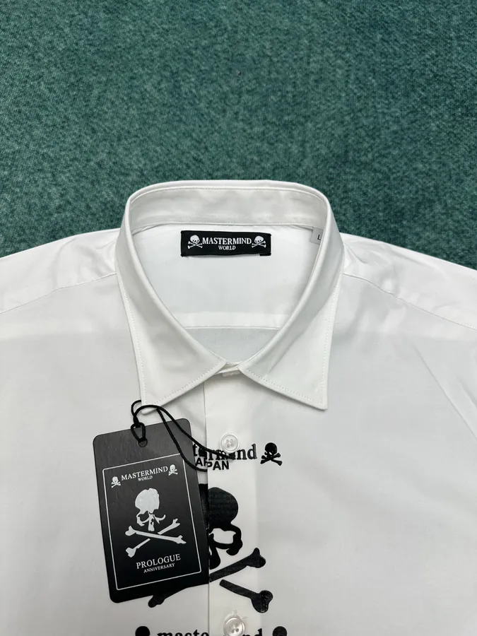 Skeleton Head 25ss New Letter Print Logo Men's Casual Spread Collar Long Sleeve Shirt