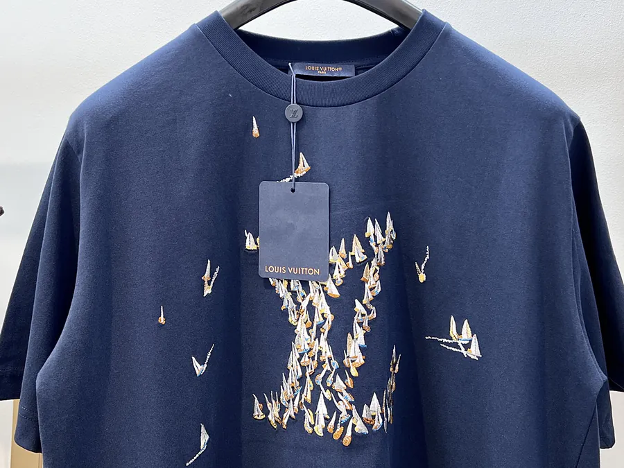 Louis Vuitton Regatta T Shirt Blue and White Unisex