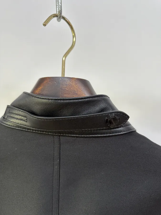 TOM F New Jacket with Genuine Leather and Oil Edge Detail