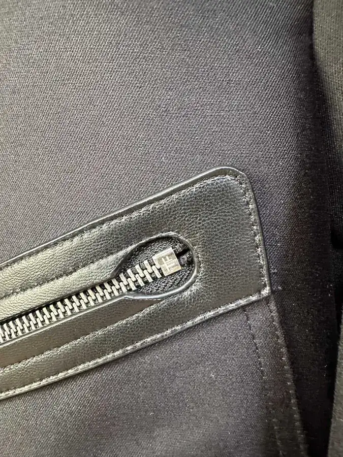 TOM F New Jacket with Genuine Leather and Oil Edge Detail