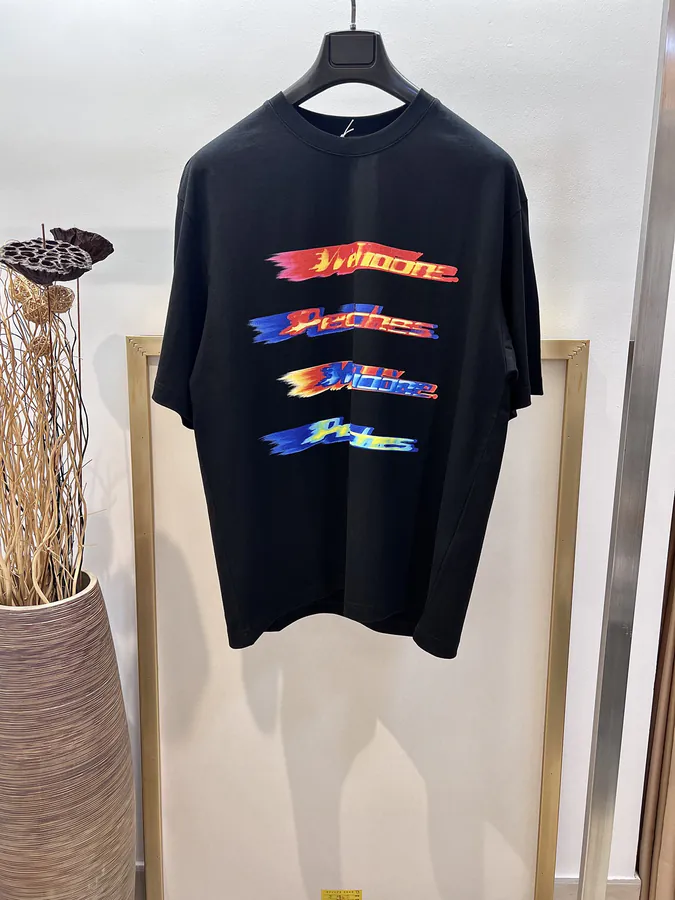 WellDone 2025FW Graduated Conley Spray Multi color 3D Print Loose Fit T shirt