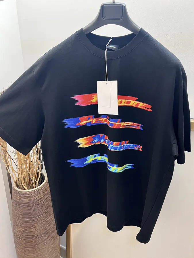 WellDone 2025FW Graduated Conley Spray Multi color 3D Print Loose Fit T shirt
