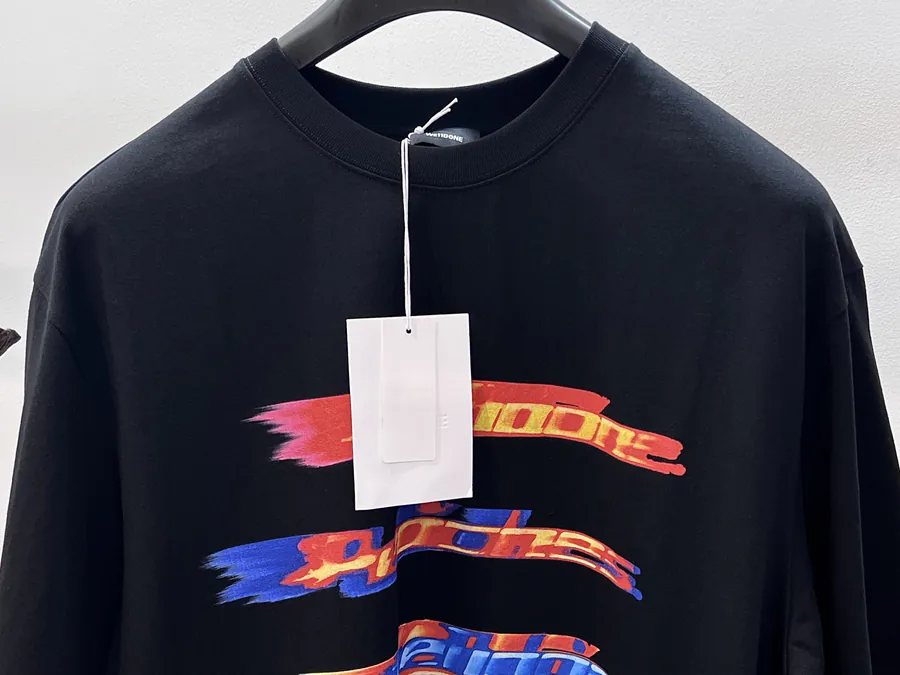 WellDone 2025FW Graduated Conley Spray Multi color 3D Print Loose Fit T shirt
