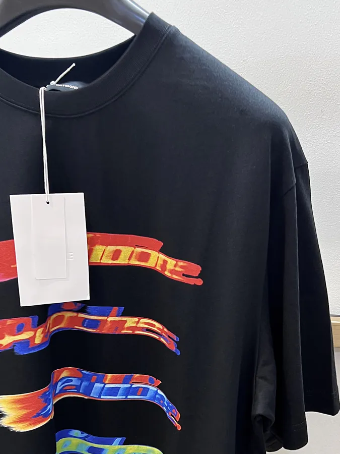 WellDone 2025FW Graduated Conley Spray Multi color 3D Print Loose Fit T shirt