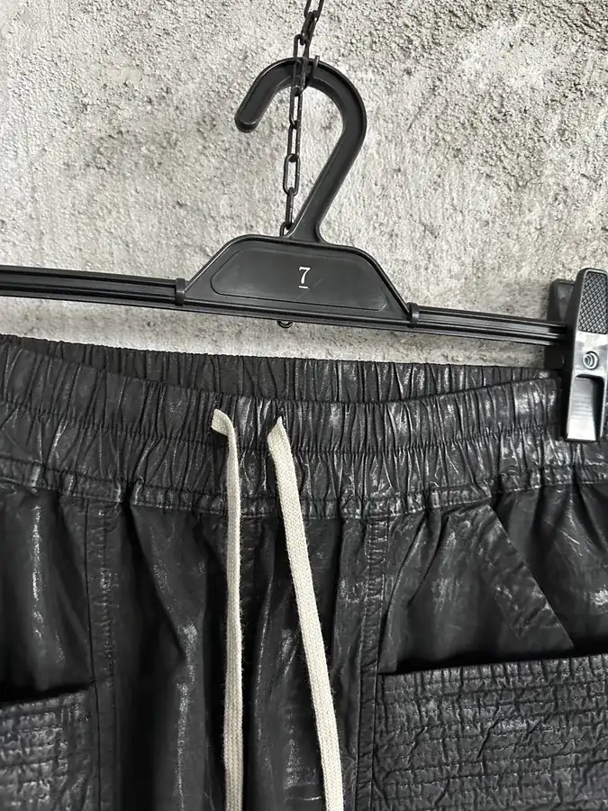 Rick Owens DEKSHDW 2025SS腊面双环阔腿裤