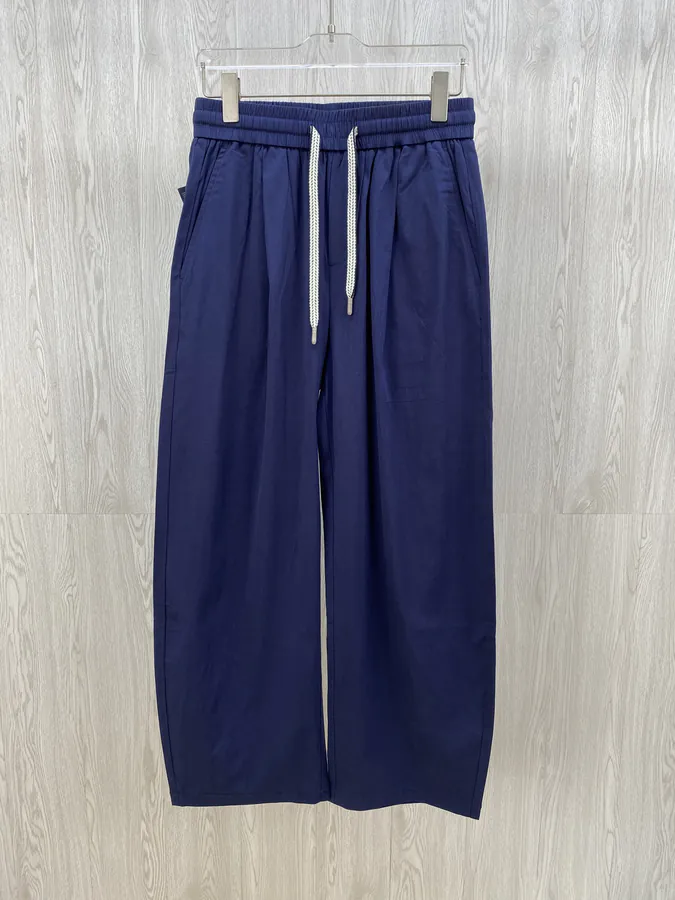P380 PD Navy Blue Wool Linen Tech Fabric Chino Pants