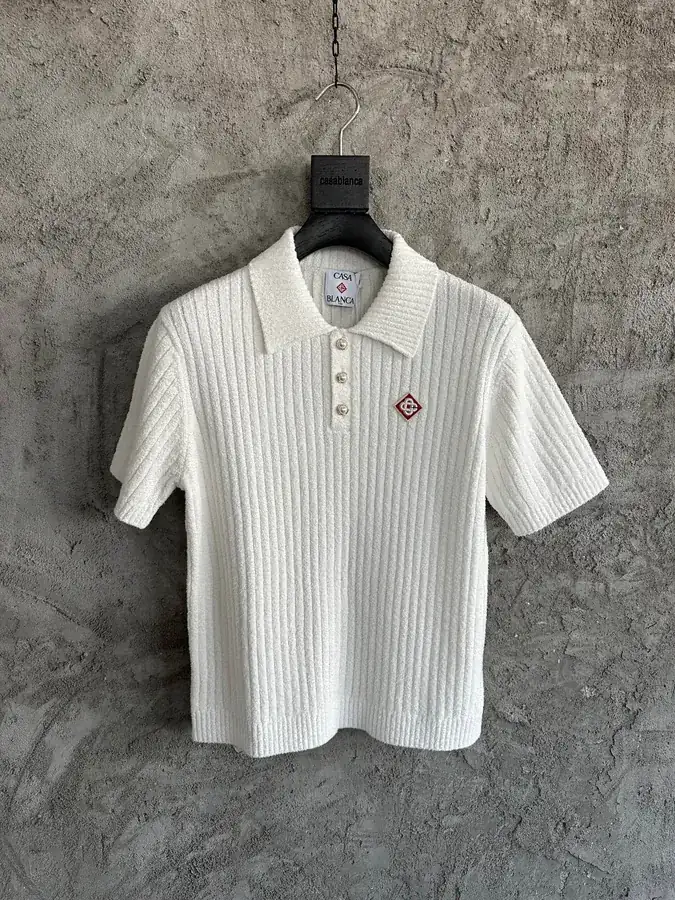 CASABLANCA 2025SS Striped Knit Polo Shirt