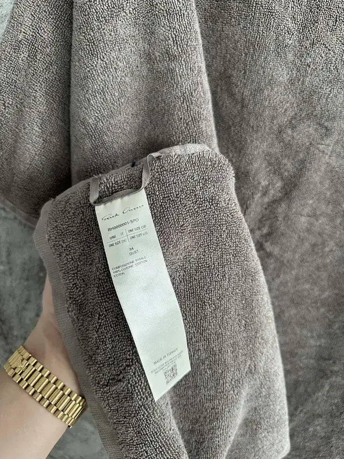 Rick Owens 2024SS Star Bath Towel with Custom Thick Loop Cotton Fabric