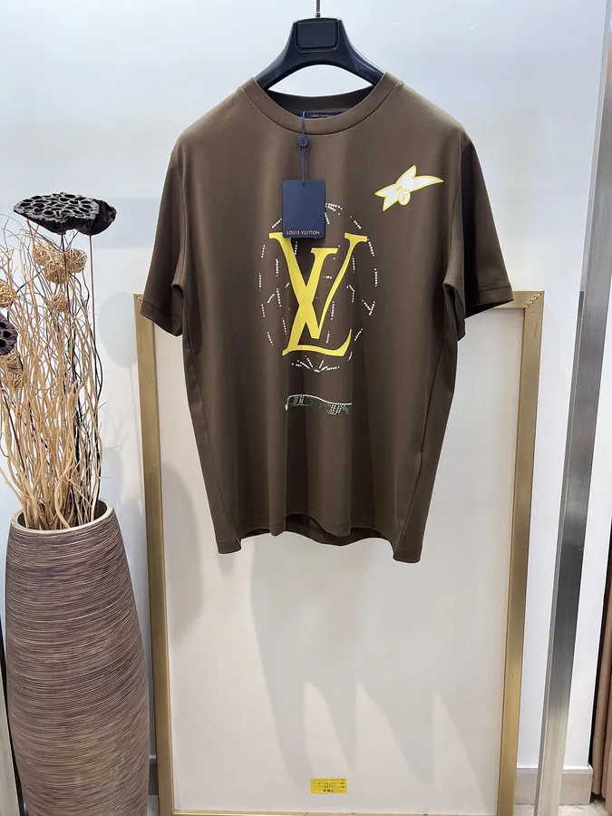 1V Louis 2025FW Spring Cotton Print Sequin T Shirt