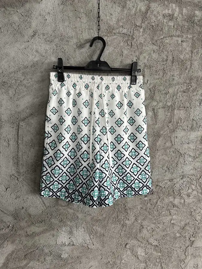 CASABLANCA 2025SS Square Pattern Linen Shorts