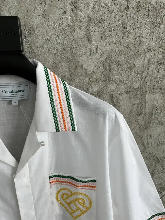 CASABLANCA 2024SS Heart Embroidery Linen Dress