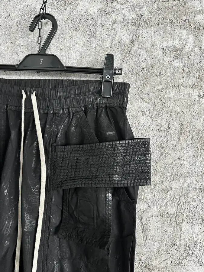 Rick Owens DEKSHDW 2025SS腊面双环阔腿裤