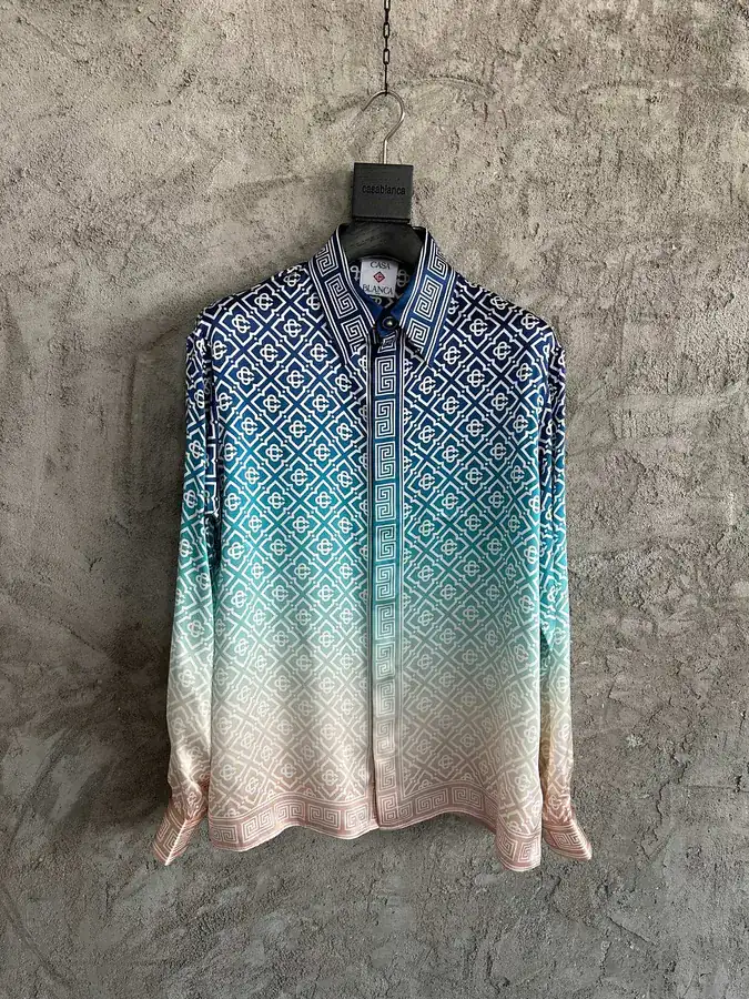 CASABLANCA 2025SS Gradient Logo Silk Long Sleeve Shirt