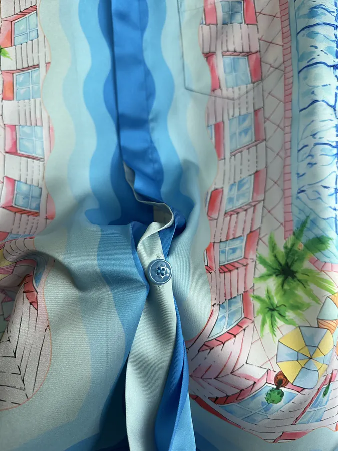 CASABLANCA 2024SS Silk Short Sleeve Shirt with Sunshade Pattern