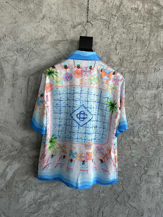 CASABLANCA 2024SS Silk Short Sleeve Shirt with Sunshade Pattern