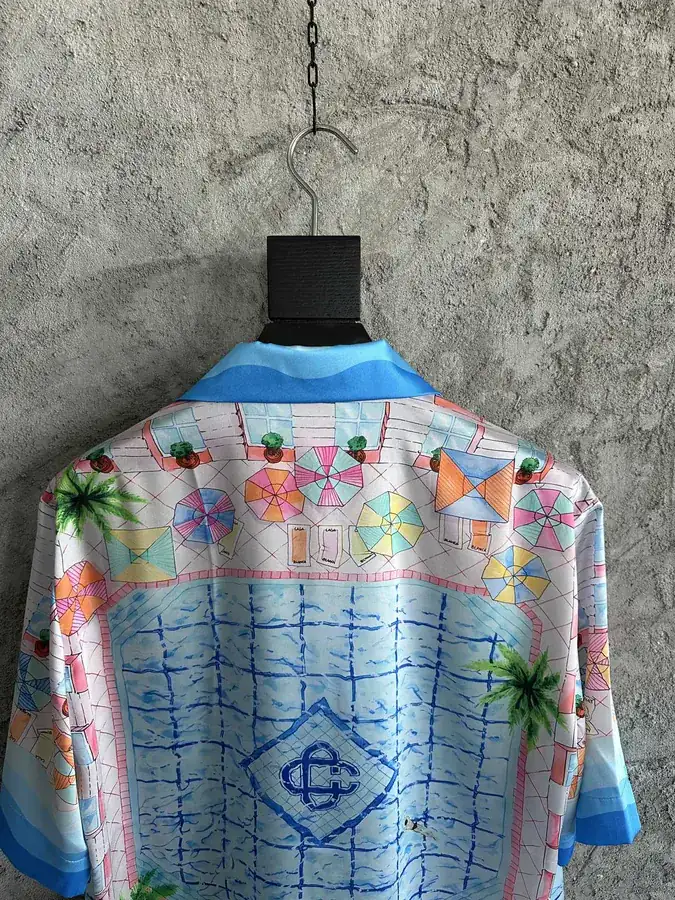 CASABLANCA 2024SS Silk Short Sleeve Shirt with Sunshade Pattern
