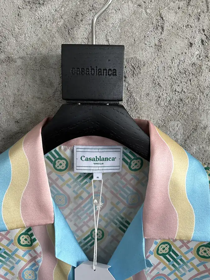 CASABLANCA 2025SS Silk Polo Shirt with Custom Fabric