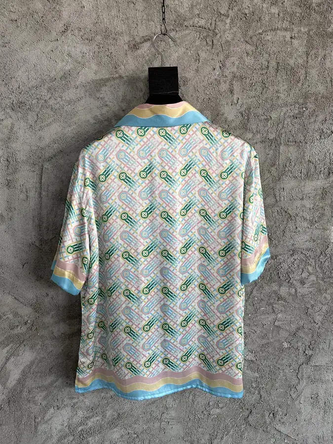 CASABLANCA 2025SS Silk Polo Shirt with Custom Fabric