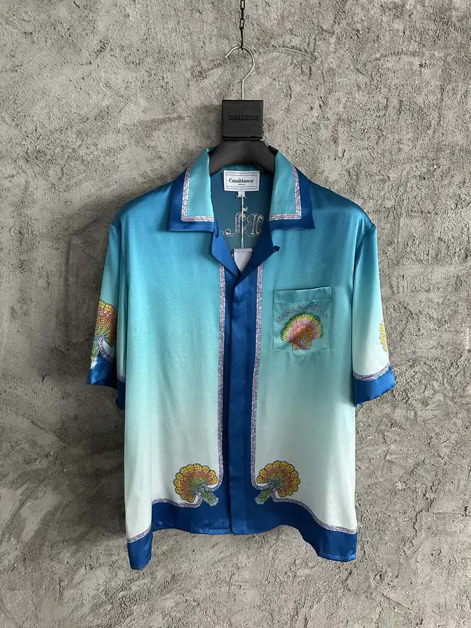 CASABLANCA 2025SS Color Shell Pattern Silk Short Sleeve Shirt