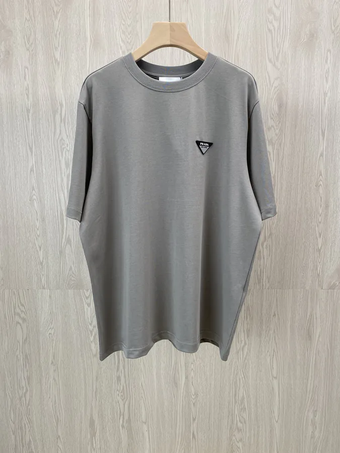 PD Early Autumn New Collection Four Color Triangular Silicone Logo Short Sleeve T Shirt