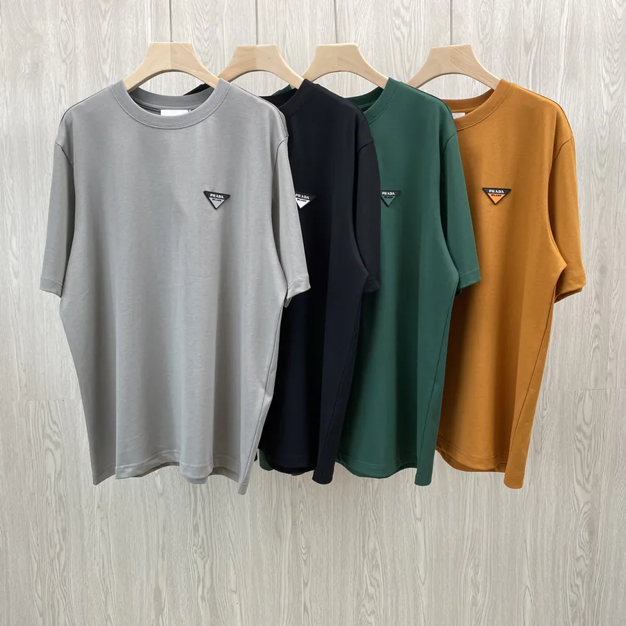 PD Early Autumn New Collection Four Color Triangular Silicone Badge Short Sleeve T Shirt