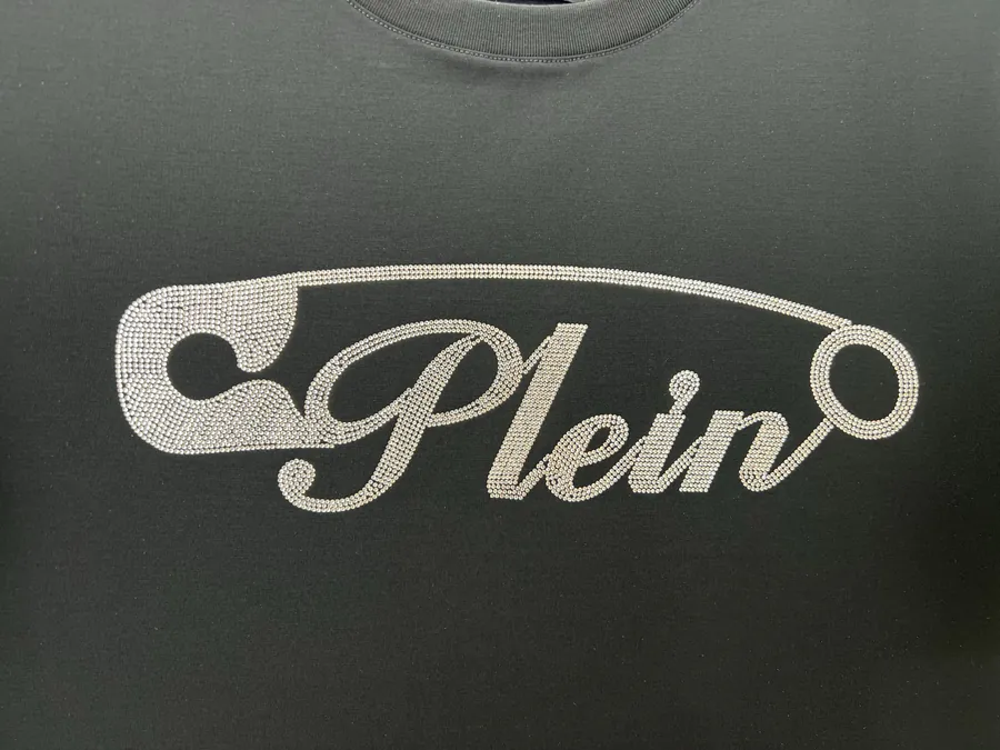 PHILIPP PLEIN 25 Spring Summer New Pin Letter Embellished Crystal Design T Shirt
