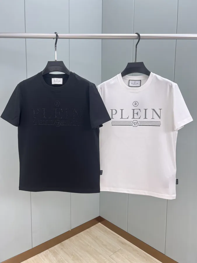 PHILIPP PLEIN PLEIN TATTOO Crystal Logo Short Sleeve T Shirt