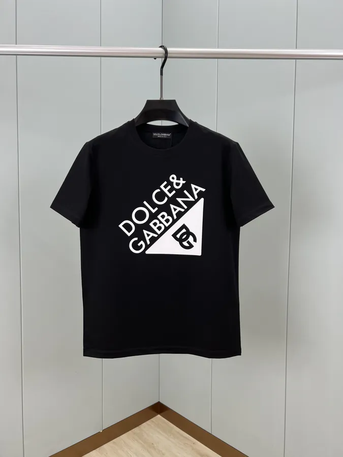Dolce&Gabbana 25 Spring Summer New Collection Front Back Letter Print Short Sleeve T Shirt