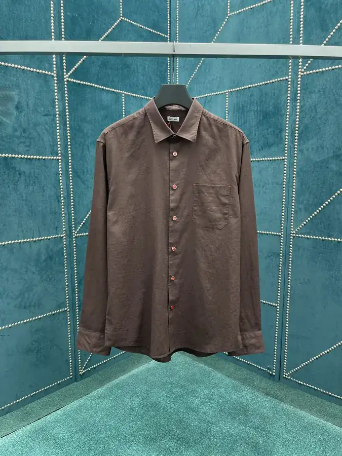 25ss New Kiton Casual Shirt with Chest Pockets and Long Sleeves