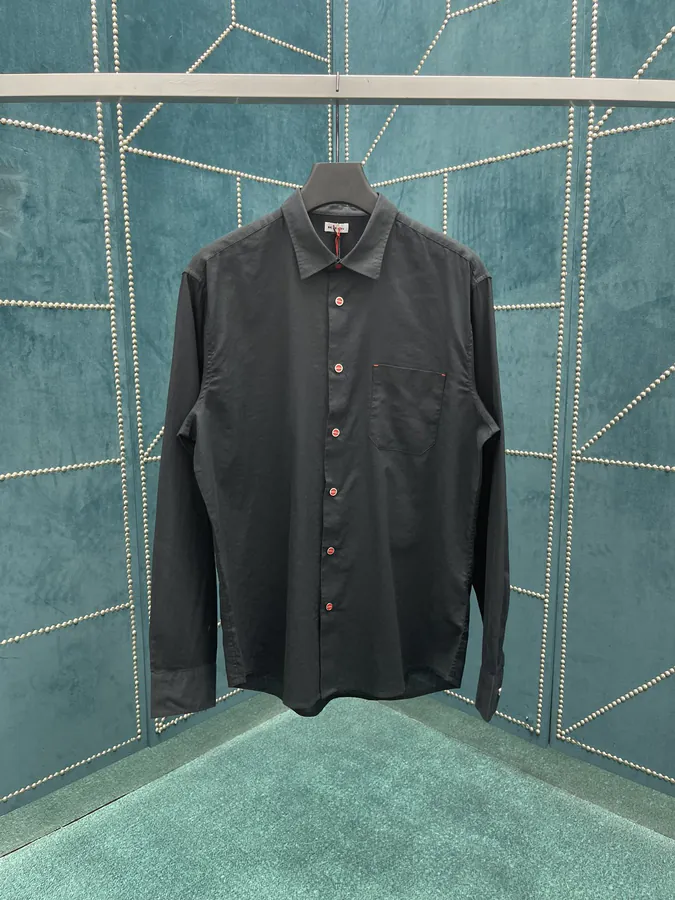 25ss New Kiton Casual Solid Color Shirt with Patch Pockets and Long Sleeves