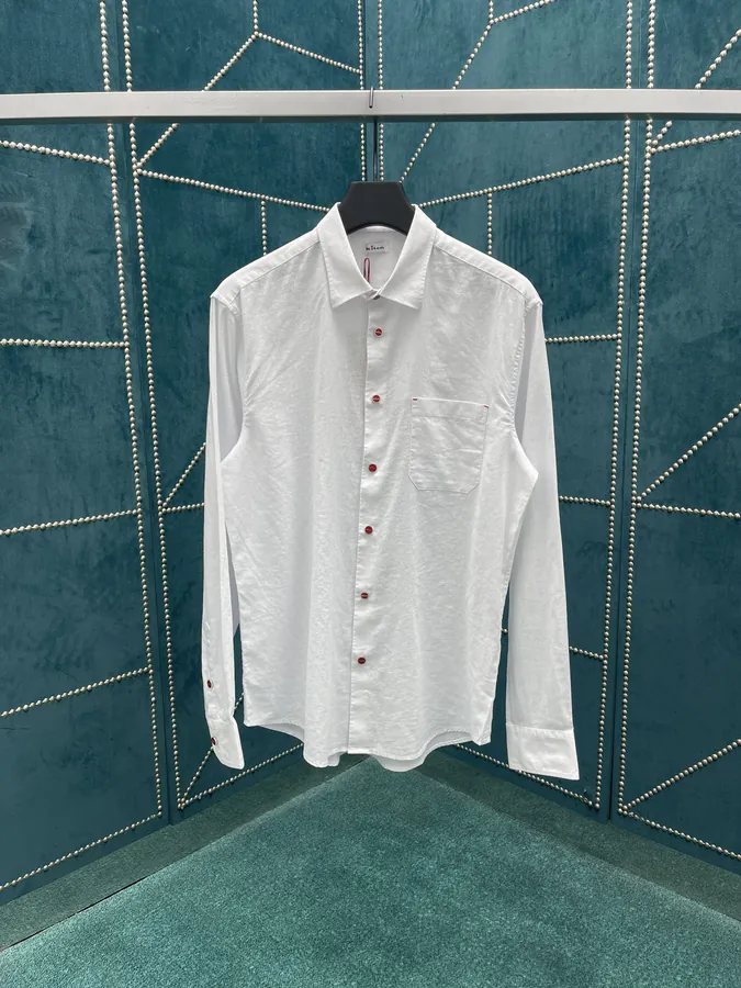 25ss New Kiton Casual Solid Color Shirt with Chest Pockets and Long Sleeves