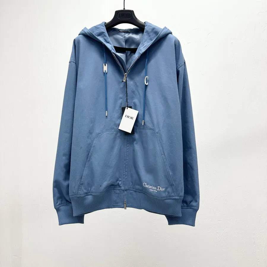 D1or Embroidered Denim Hoodie