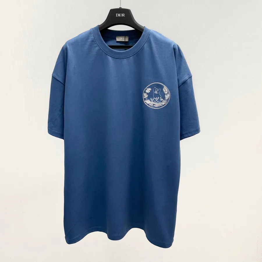 D1or & HYLTON NEL Collaboration Embroidered Short Sleeve T Shirt
