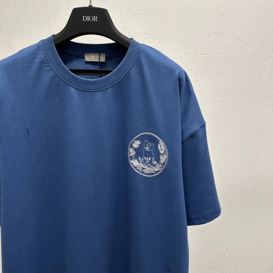 D1or & HYLTON NEL Collaboration Embroidered Short Sleeve T Shirt